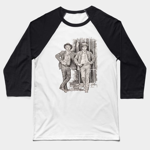 Butch cassidy & sundace kid Baseball T-Shirt by calibos